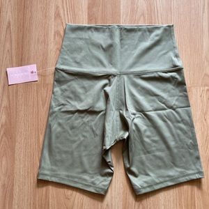 NWT With love from Alex Womens biker style shorts size medium military green